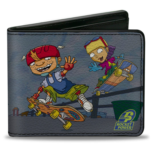 Bi-Fold Wallet - ROCKET POWER 4-Character Group Action Pose Grays