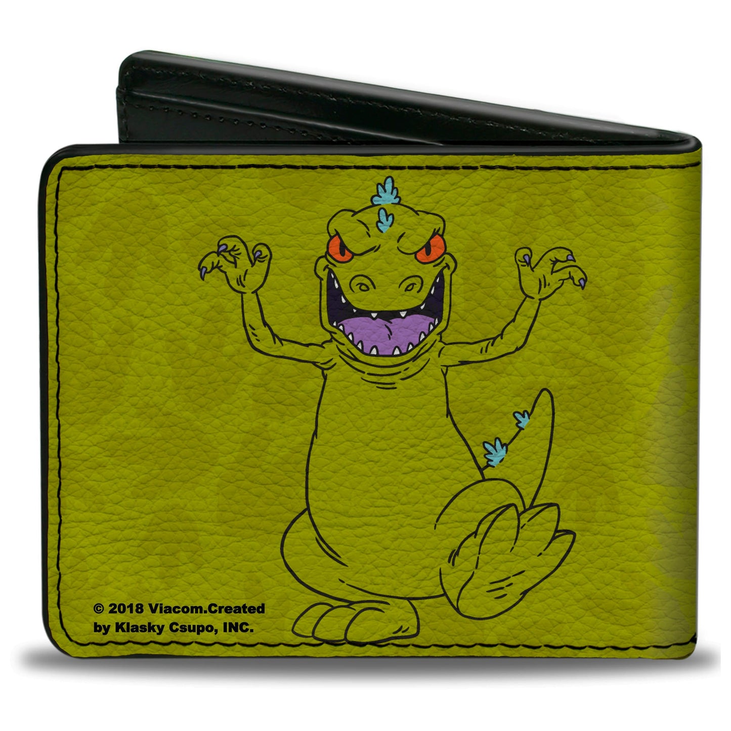 Bi-Fold Wallet - Rugrats Reptar 2-Poses Footprints Scattered Greens