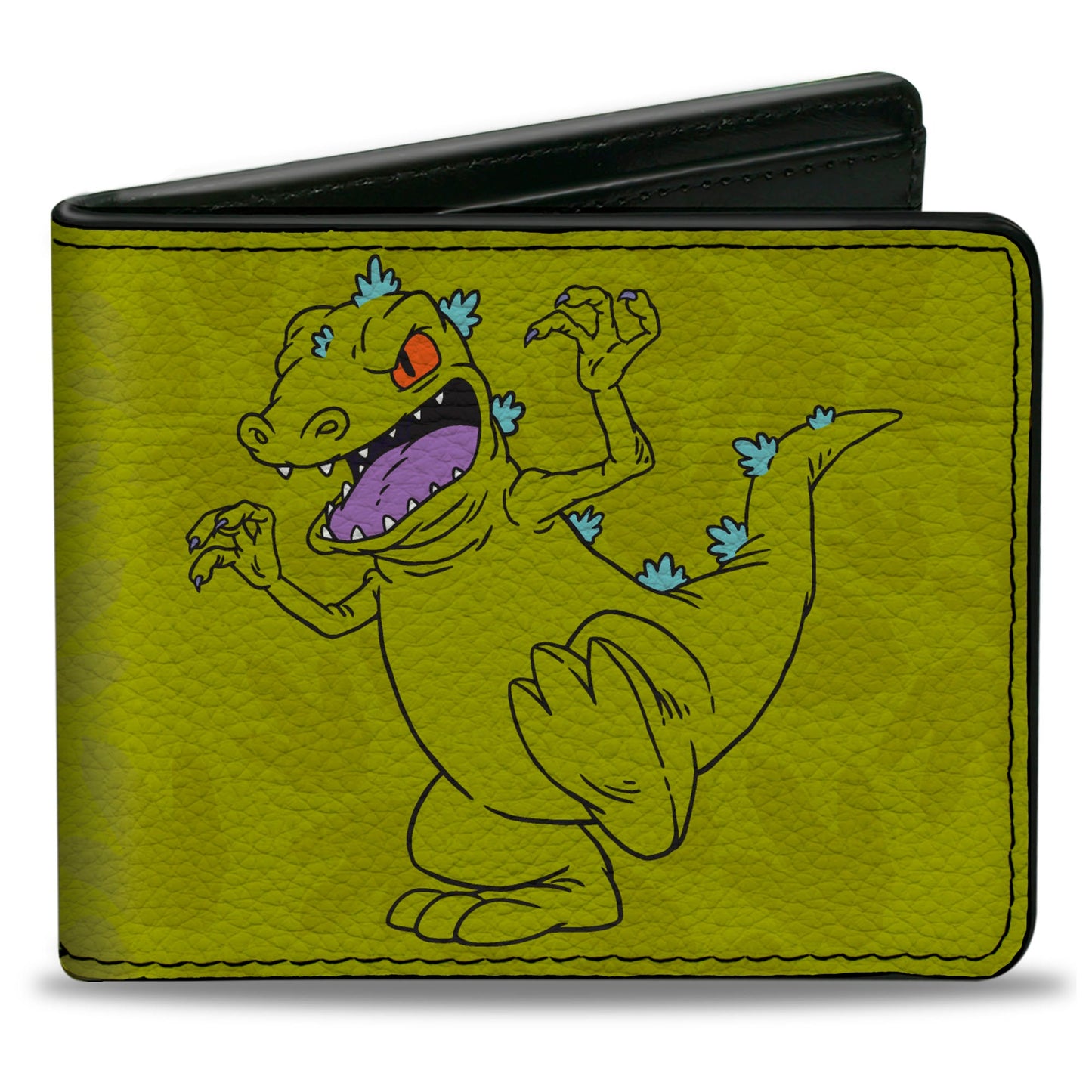 Bi-Fold Wallet - Rugrats Reptar 2-Poses Footprints Scattered Greens