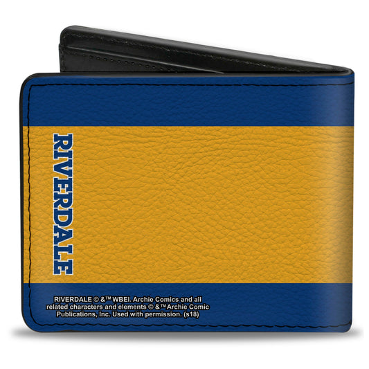 Bi-Fold Wallet - RIVERDALE "R" Logo Stripe Blue Yellow