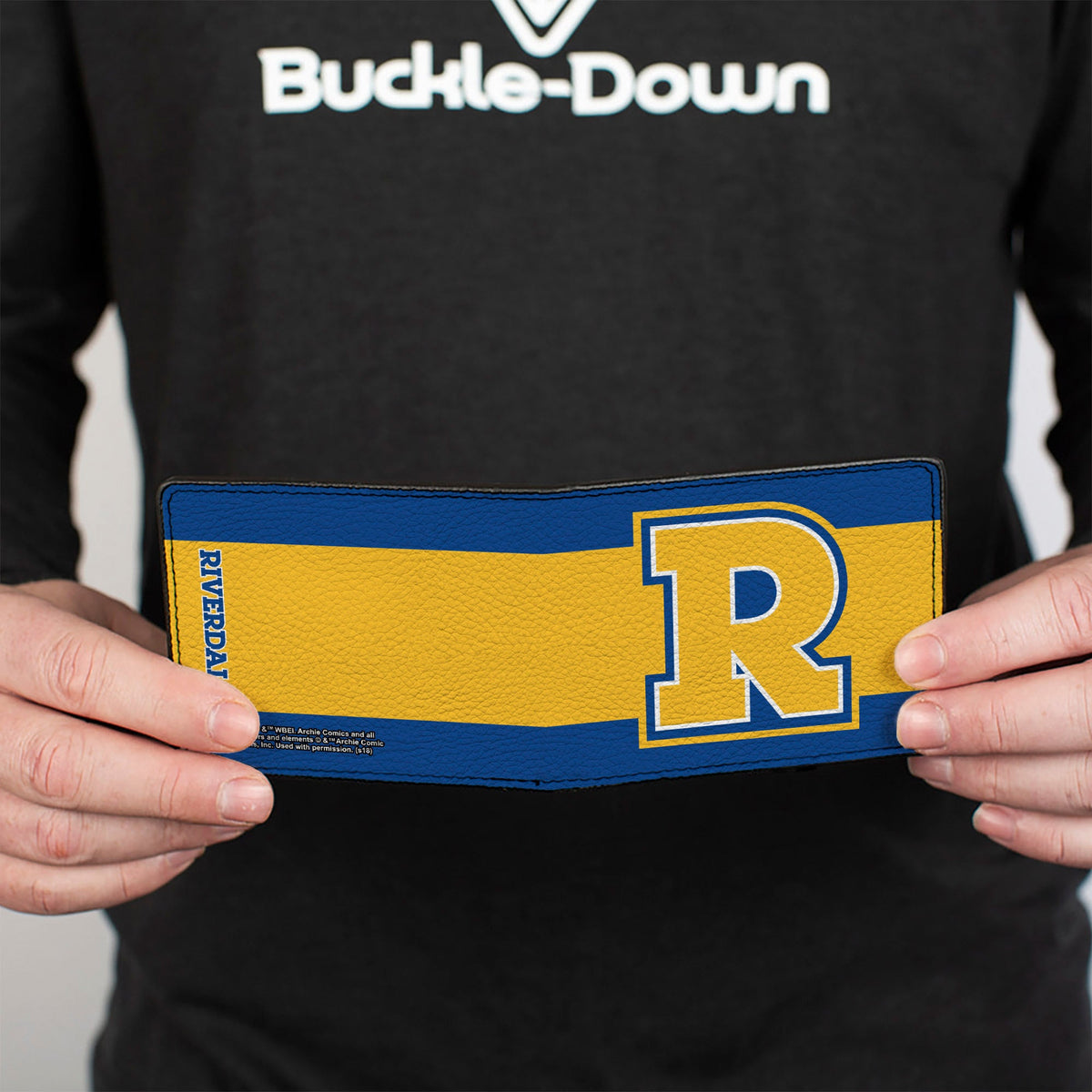 Bi-Fold Wallet - RIVERDALE "R" Logo Stripe Blue Yellow