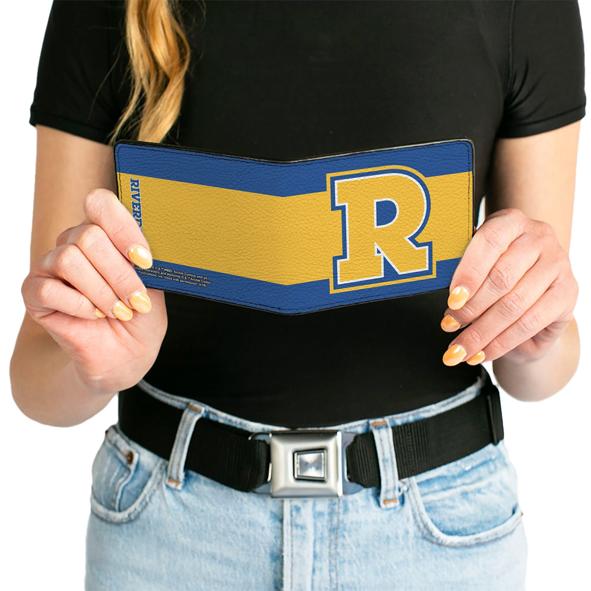 Bi-Fold Wallet - RIVERDALE "R" Logo Stripe Blue Yellow
