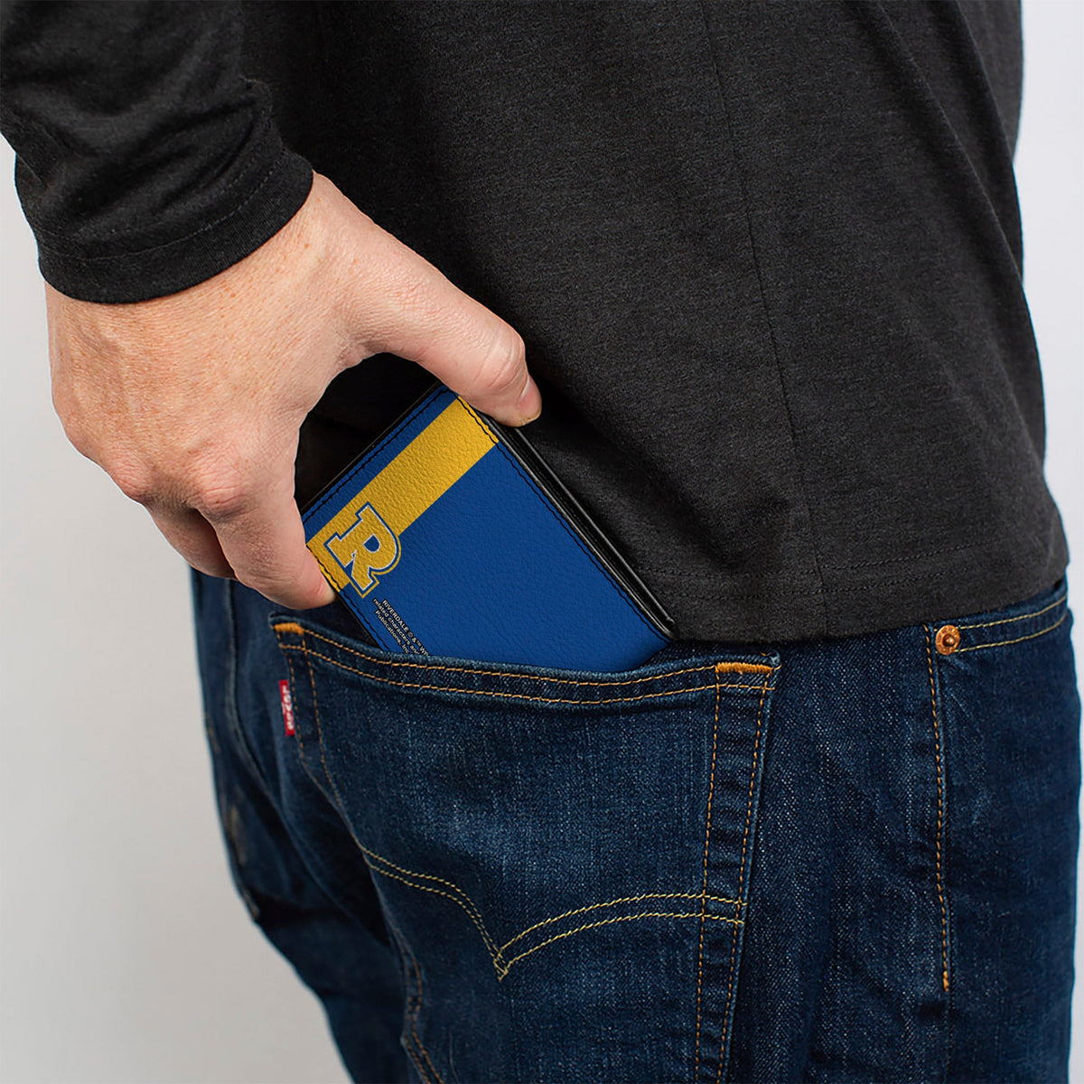 Bi-Fold Wallet - Riverdale Bulldog Mascot GO BULLDOGS!-RIVERDALE HIGH Blue Yellow