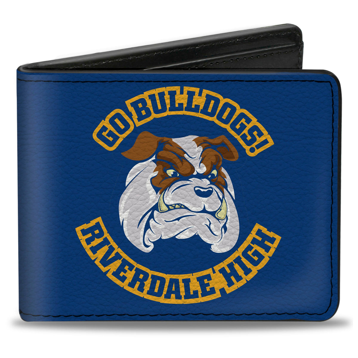 Bi-Fold Wallet - Riverdale Bulldog Mascot GO BULLDOGS!-RIVERDALE HIGH Blue Yellow