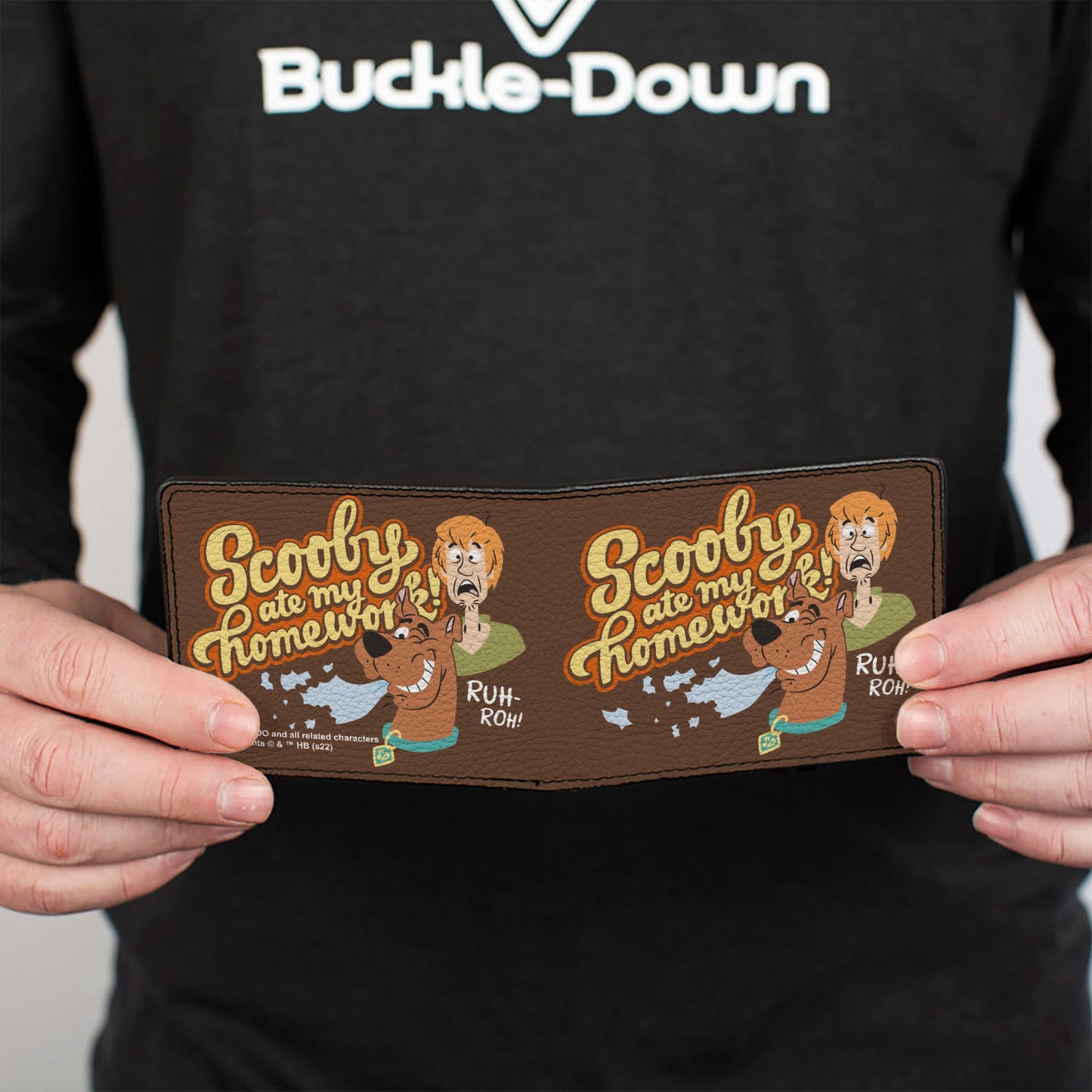 Bi-Fold Wallet - Scooby Doo and Shaggy SCOOBY ATE MY HOMEWORK Pose Brown