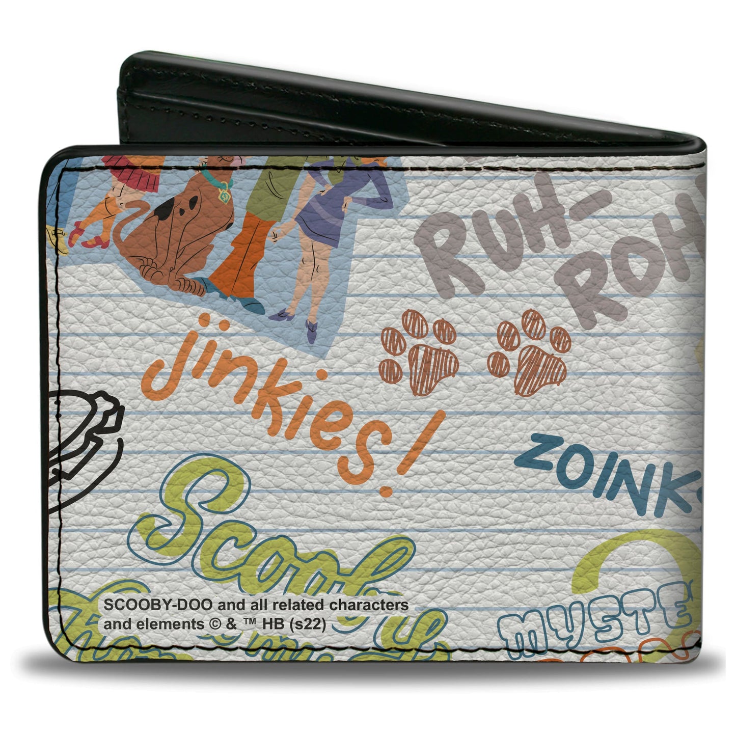 Bi-Fold Wallet - Scooby Doo Notebook Doodles Collage White Multi Color