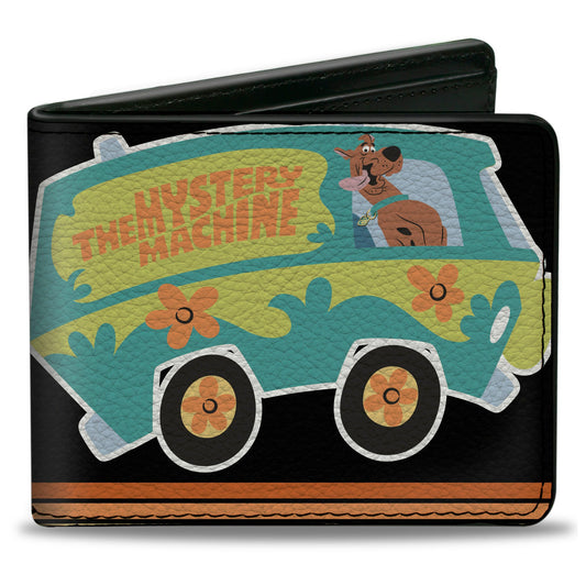 Bi-Fold Wallet - Scooby Doo Mystery Machine Pose PEDDLE TO THE MEDDLE Black/White