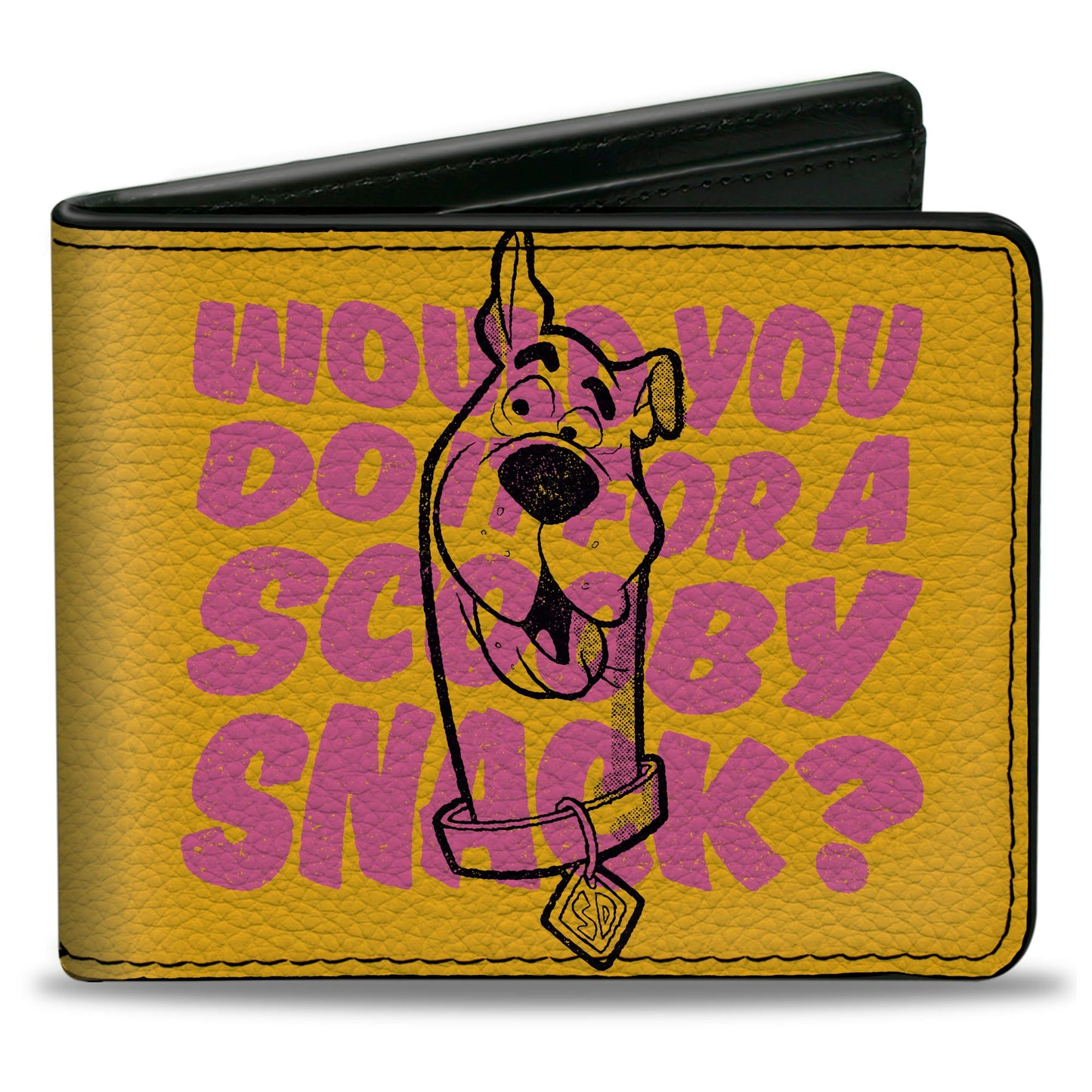 Bi-Fold Wallet - Scooby Doo WOULD YOU DO IT FOR A SCOOBY SNACK? Pose Yellow/Pink/Black