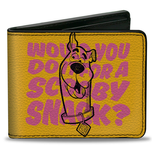 Bi-Fold Wallet - Scooby Doo WOULD YOU DO IT FOR A SCOOBY SNACK? Pose Yellow/Pink/Black