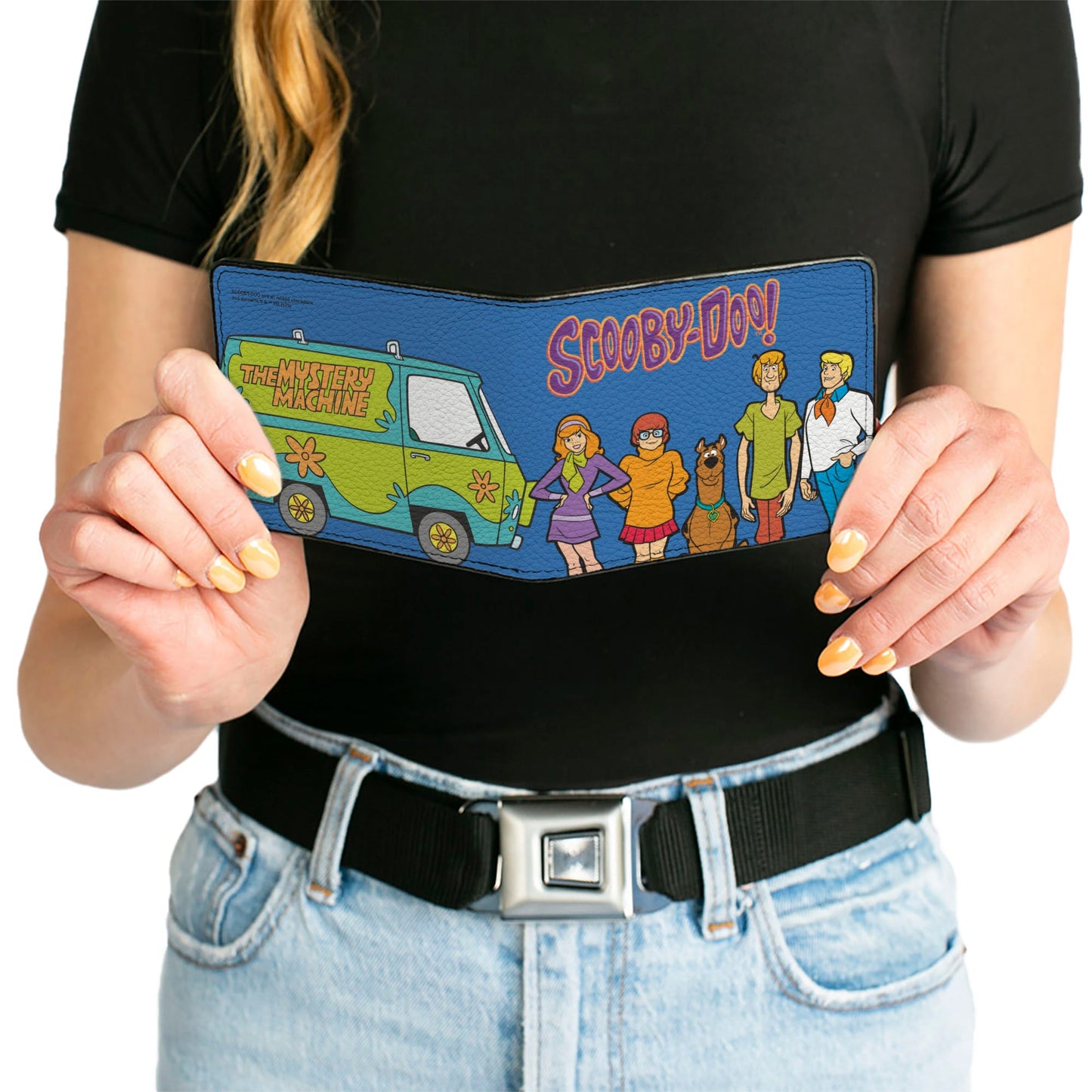 Bi-Fold Wallet - SCOOBY-DOO Mystery Machine and Character Group Pose Blue