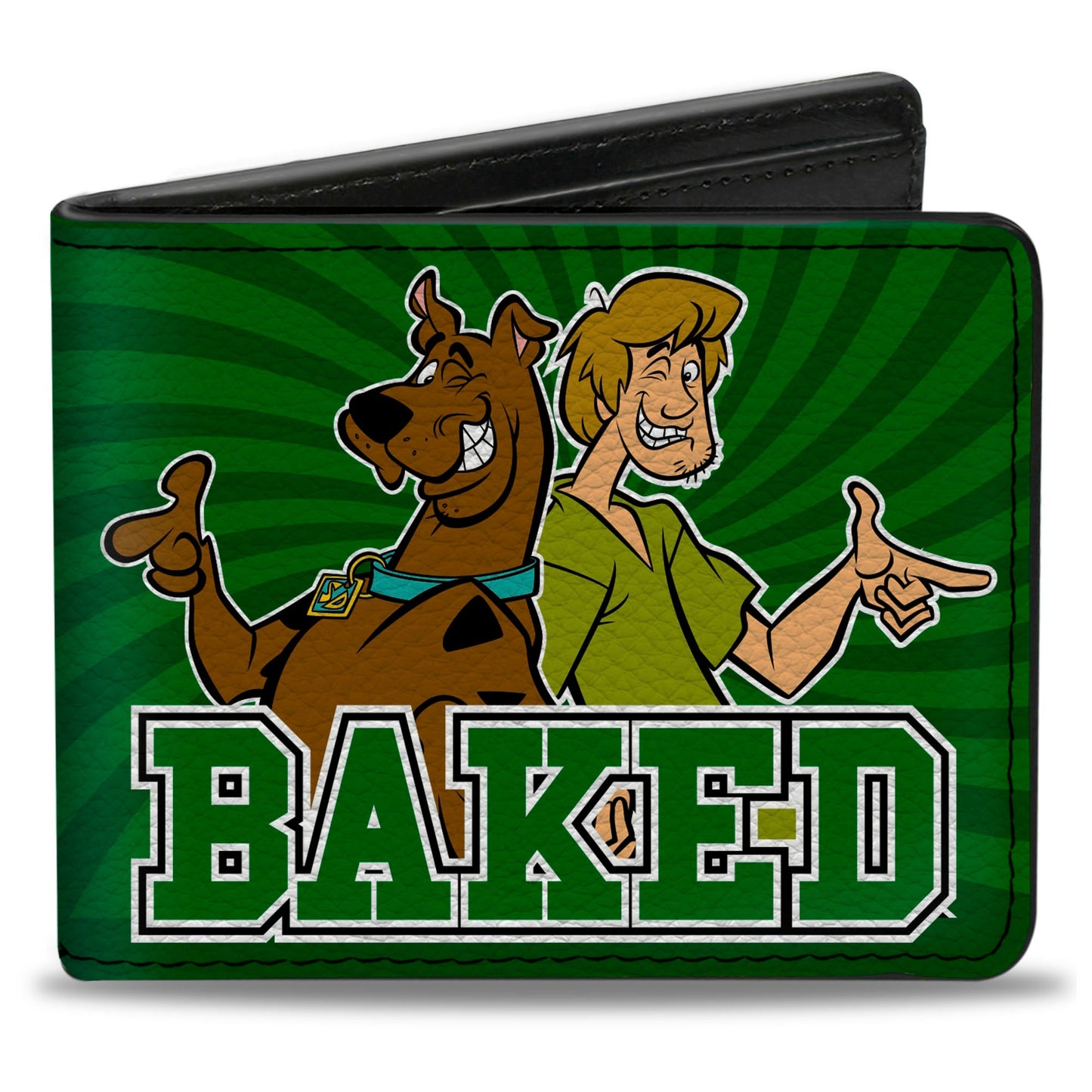 Bi-Fold Wallet - Scooby & Shaggy BAKED Rays Swirl Greens