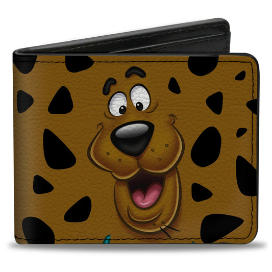 Bi-Fold Wallet - SCOOBY DOO CLOSE-UP Expression Spots Brown Black White