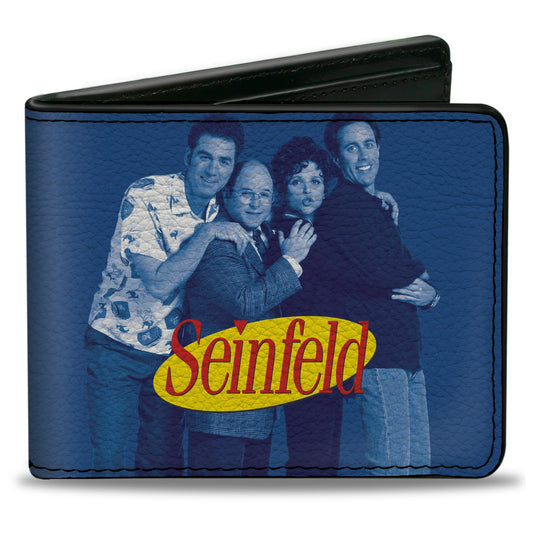 Bi-Fold Wallet - Seinfeld Group Pose + A SHOW ABOUT NOTHING Quote Blues Yellow White