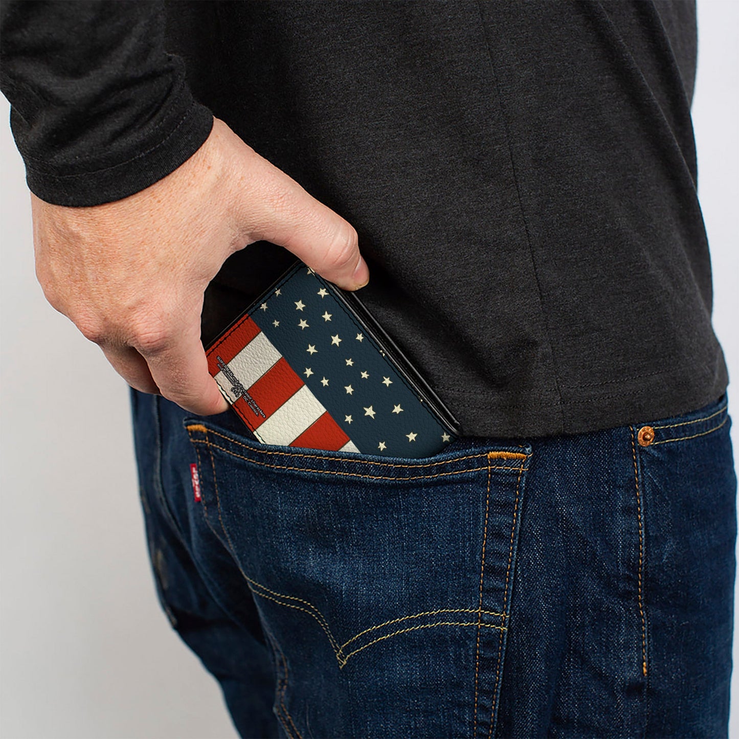 Bi-Fold Wallet - Superman Shield Americana Red White Blue Yellow
