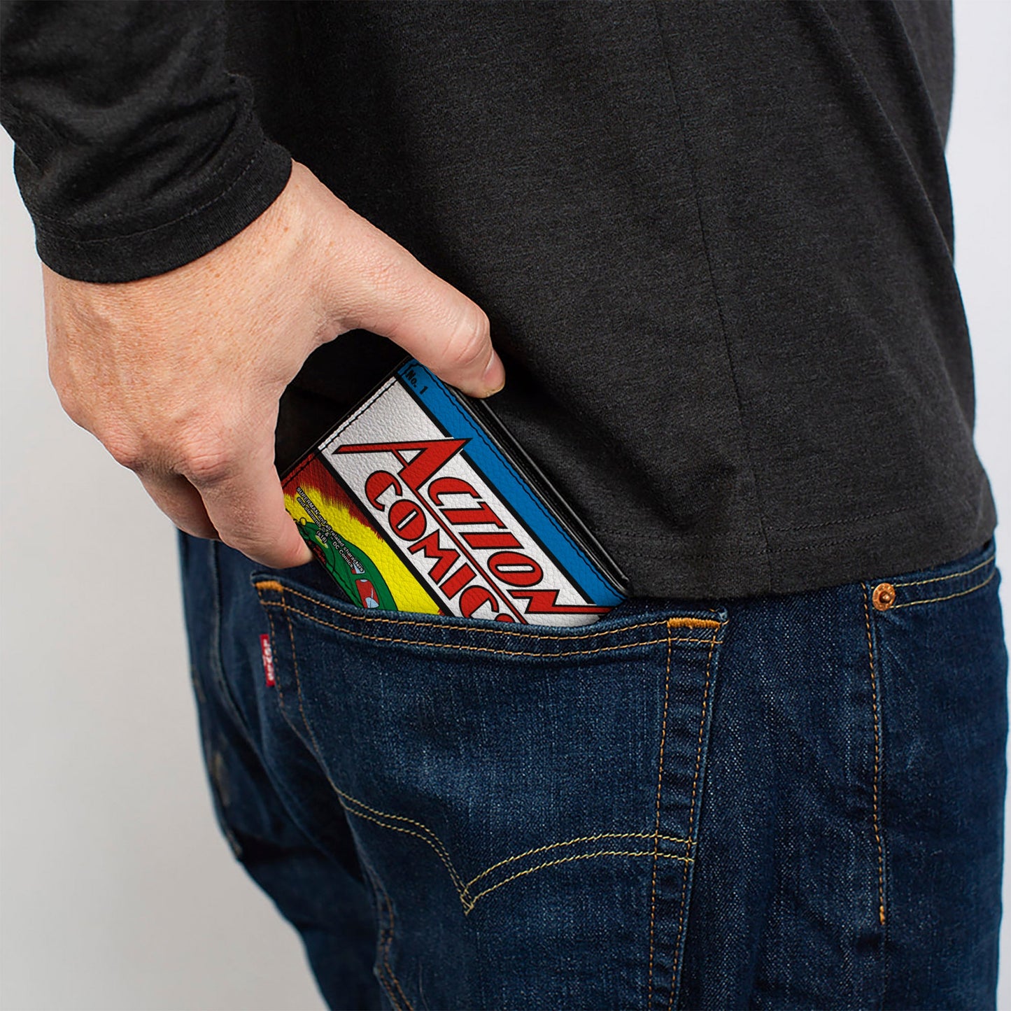 Bi-Fold Wallet - Classic ACTION COMICS Issue #1 Superman Lifting Car Cover Pose