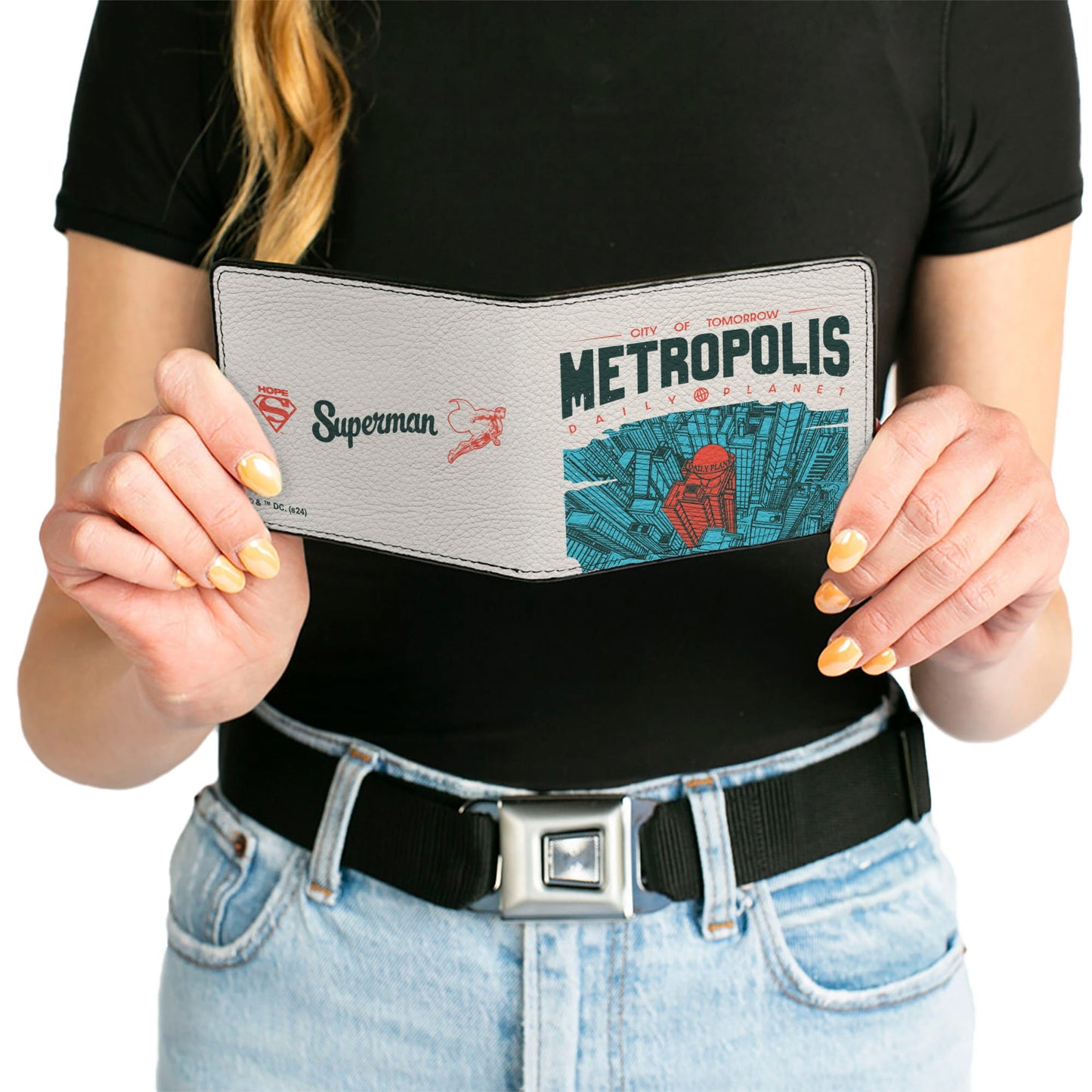 Bi-Fold Wallet - Superman METROPOLIS DAILY PLANET Sky View White/Blue/Red