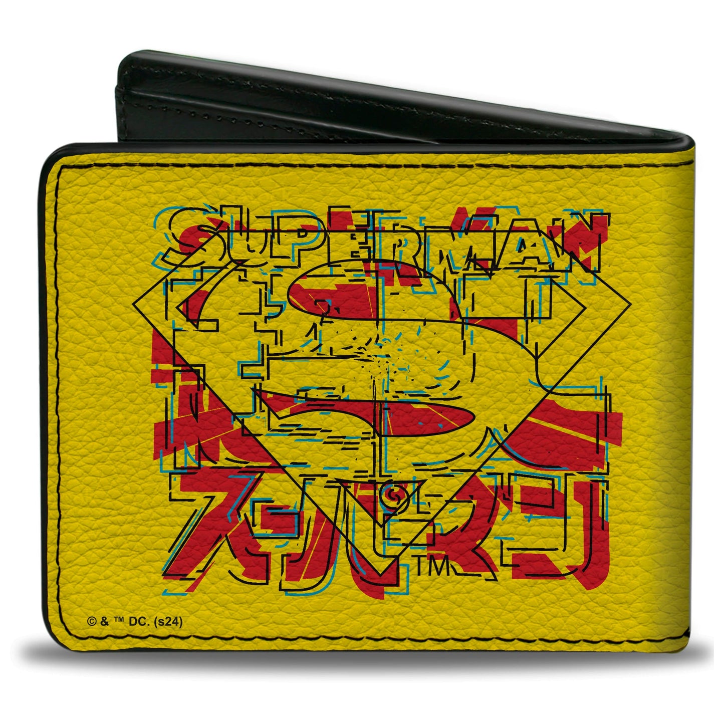 Bi-Fold Wallet - SUPERMAN Shield with Japanese Text Yellow/Red
