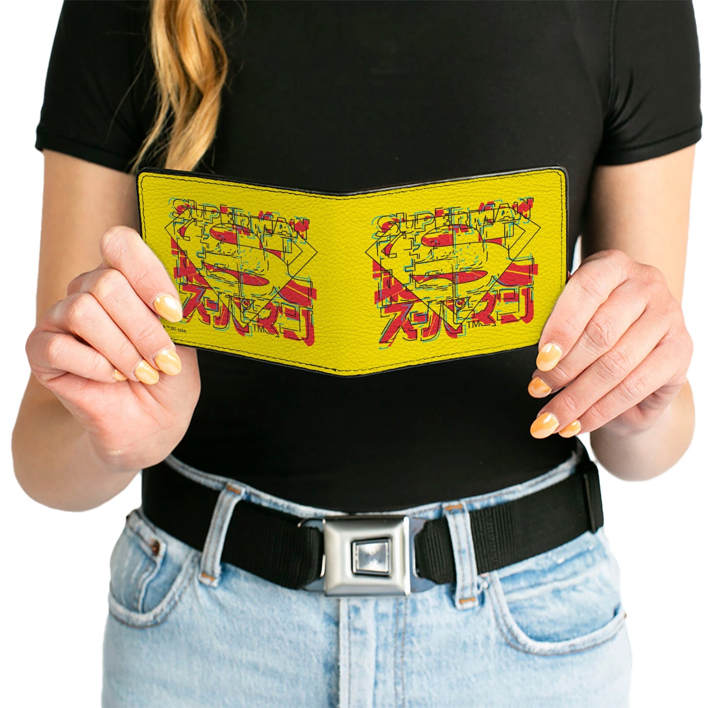 Bi-Fold Wallet - SUPERMAN Shield with Japanese Text Yellow/Red