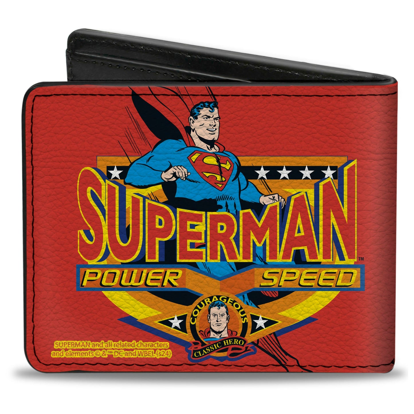Bi-Fold Wallet - SUPERMAN POWER SPEED Pose Badge Red