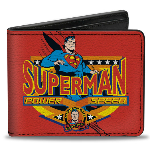 Bi-Fold Wallet - SUPERMAN POWER SPEED Pose Badge Red