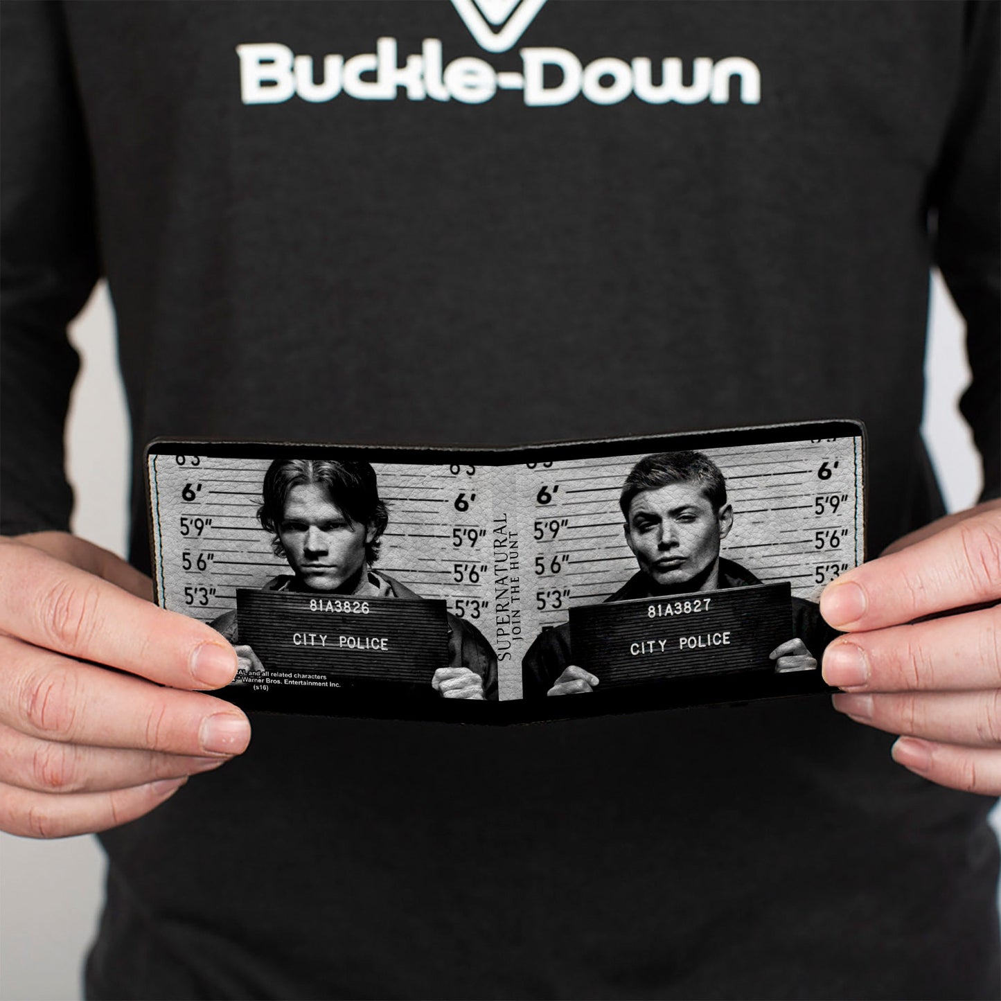 Bi-Fold Wallet - Supernatural Dean + Sam Mug Shots Grays Black White