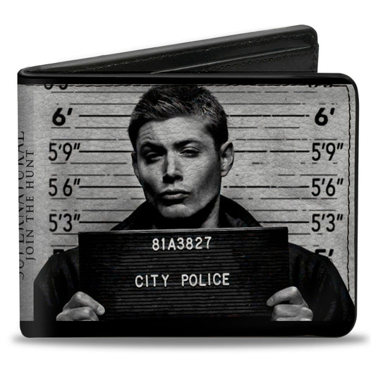 Bi-Fold Wallet - Supernatural Dean + Sam Mug Shots Grays Black White