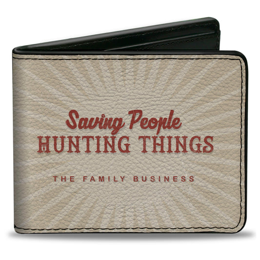 Bi-Fold Wallet - SUPERNATURAL SAVING PEOPLE HUNTING THINGS 4-Character Poses Red/Beige/Black