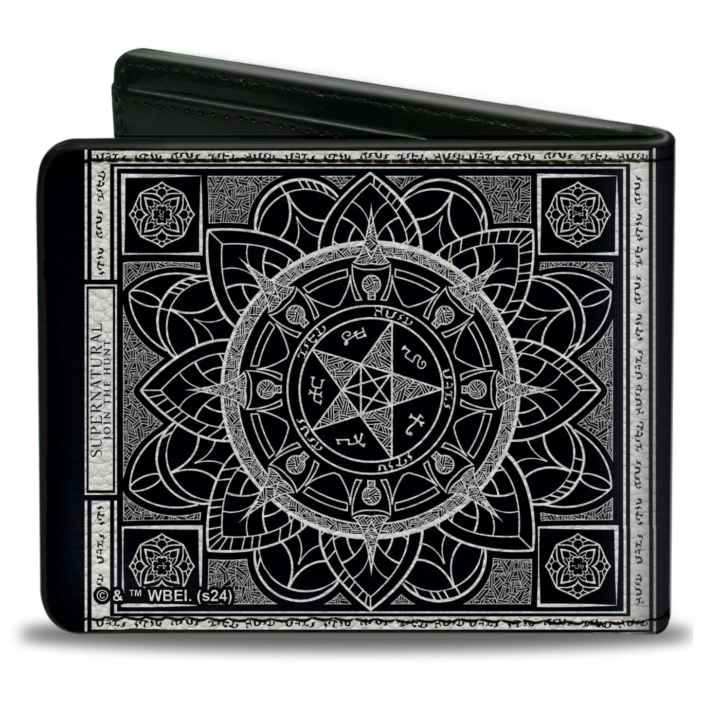 Bi-Fold Wallet - Supernatural Pentagram Mandala Black/White