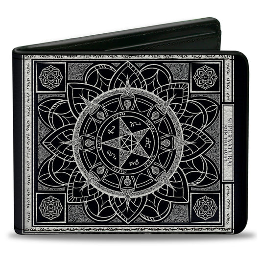 Bi-Fold Wallet - Supernatural Pentagram Mandala Black/White