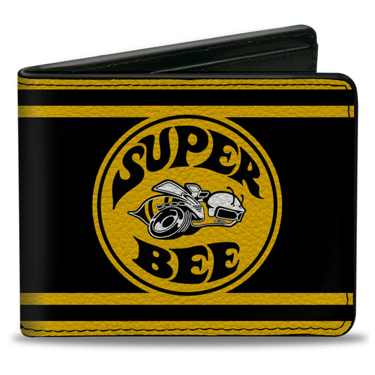 Bi-Fold Wallet - SUPER BEE Logo Stripes Black Yellow