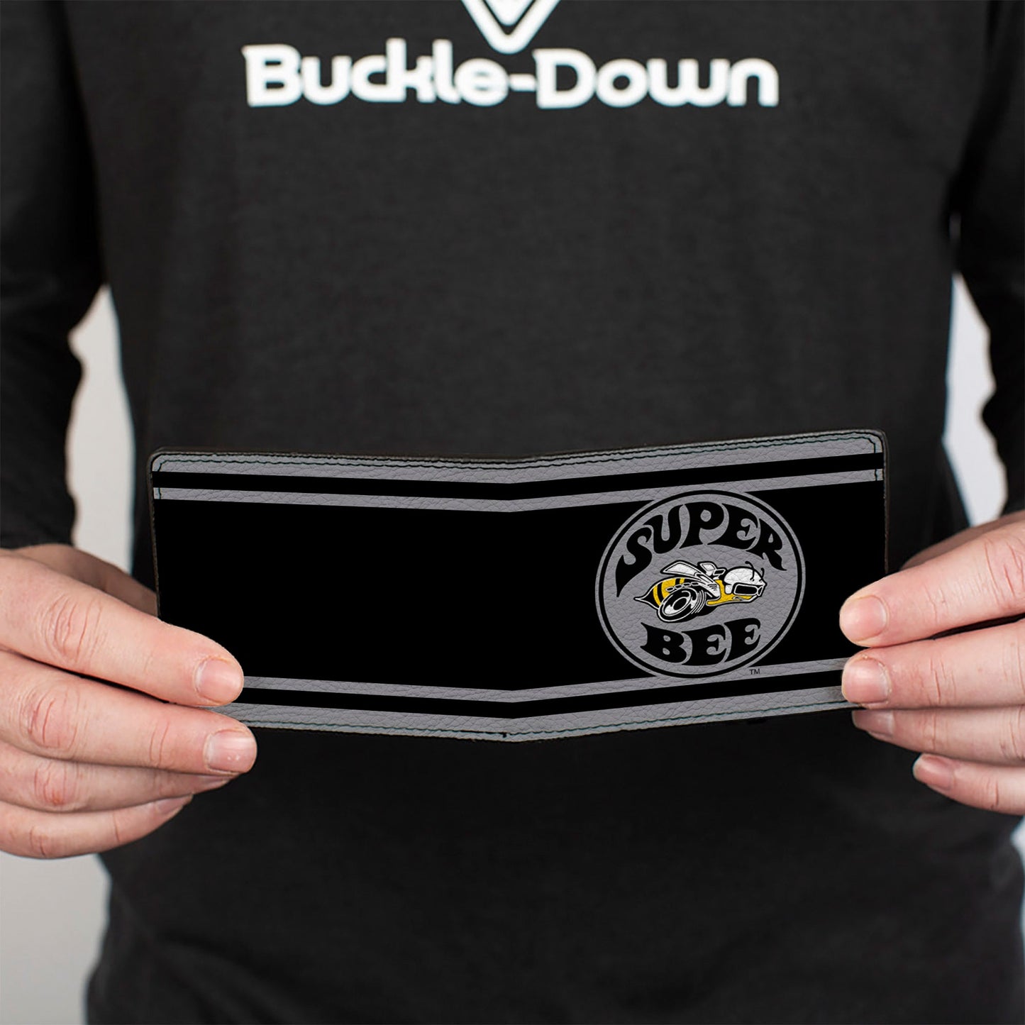 Bi-Fold Wallet - SUPER BEE Logo Stripes Black Gray