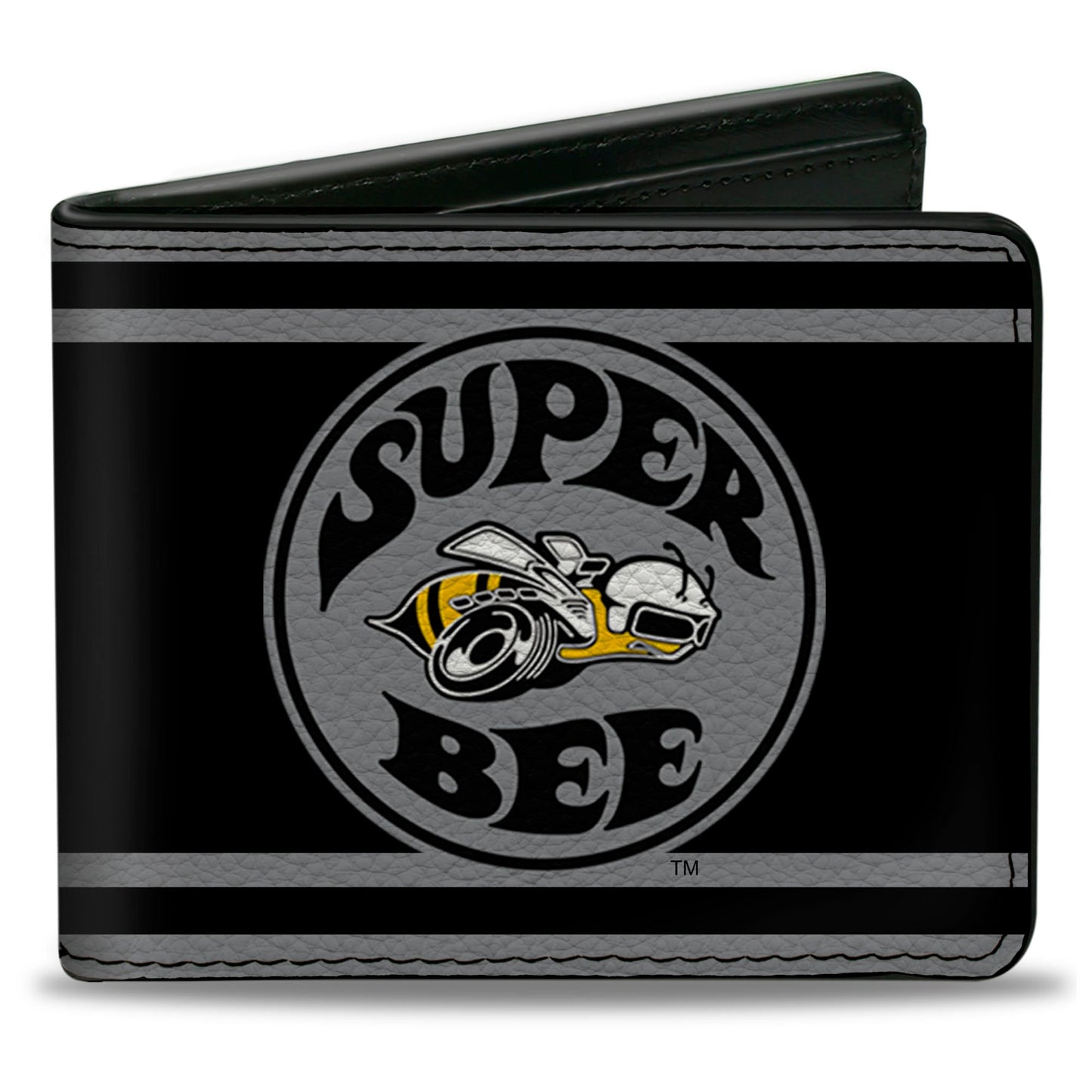Bi-Fold Wallet - SUPER BEE Logo Stripes Black Gray