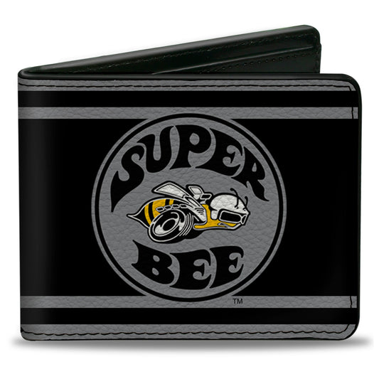 Bi-Fold Wallet - SUPER BEE Logo Stripes Black Gray