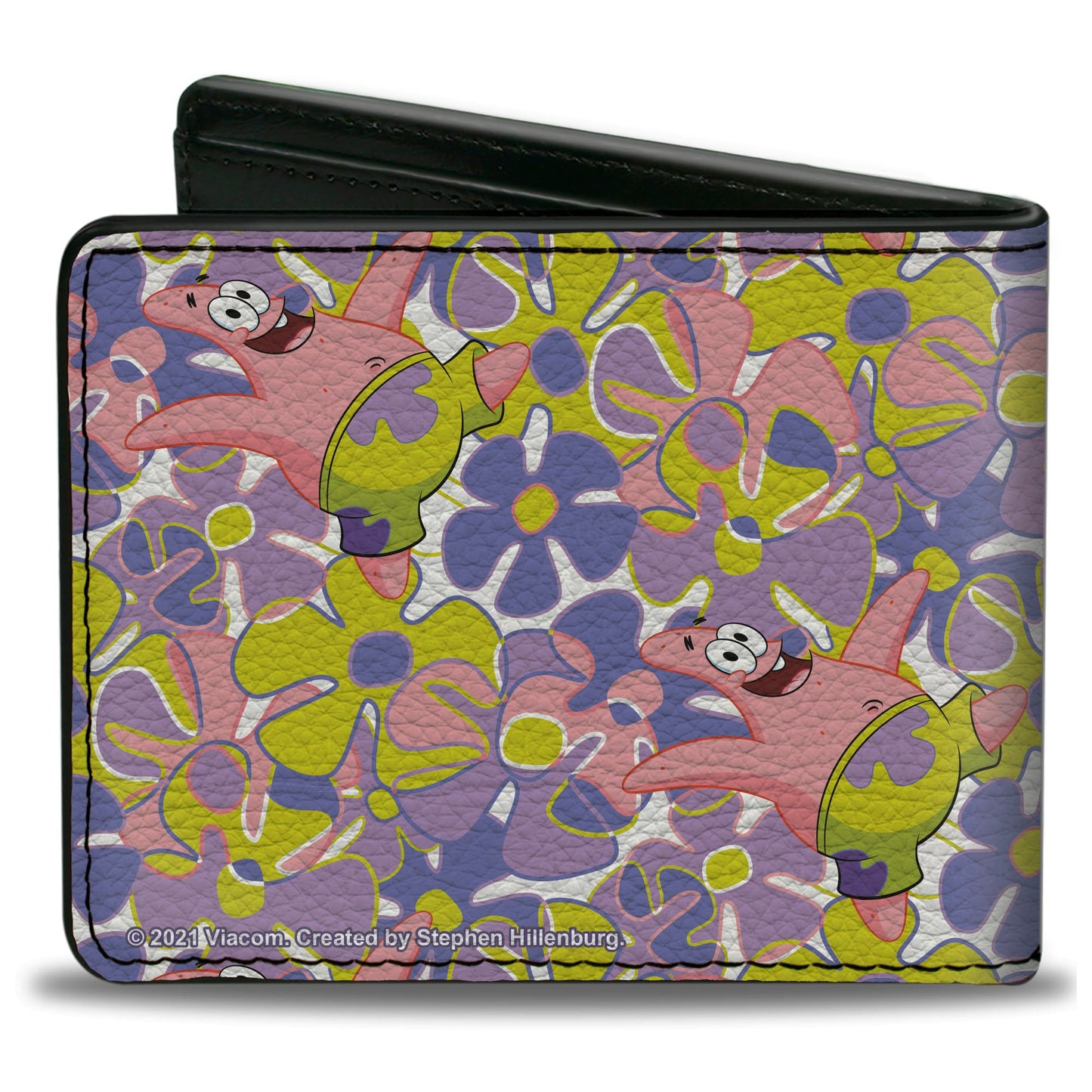 Bi-Fold Wallet - SpongeBob SquarePants Patrick Starfish Sea Flowers Pose Collage Multi Color