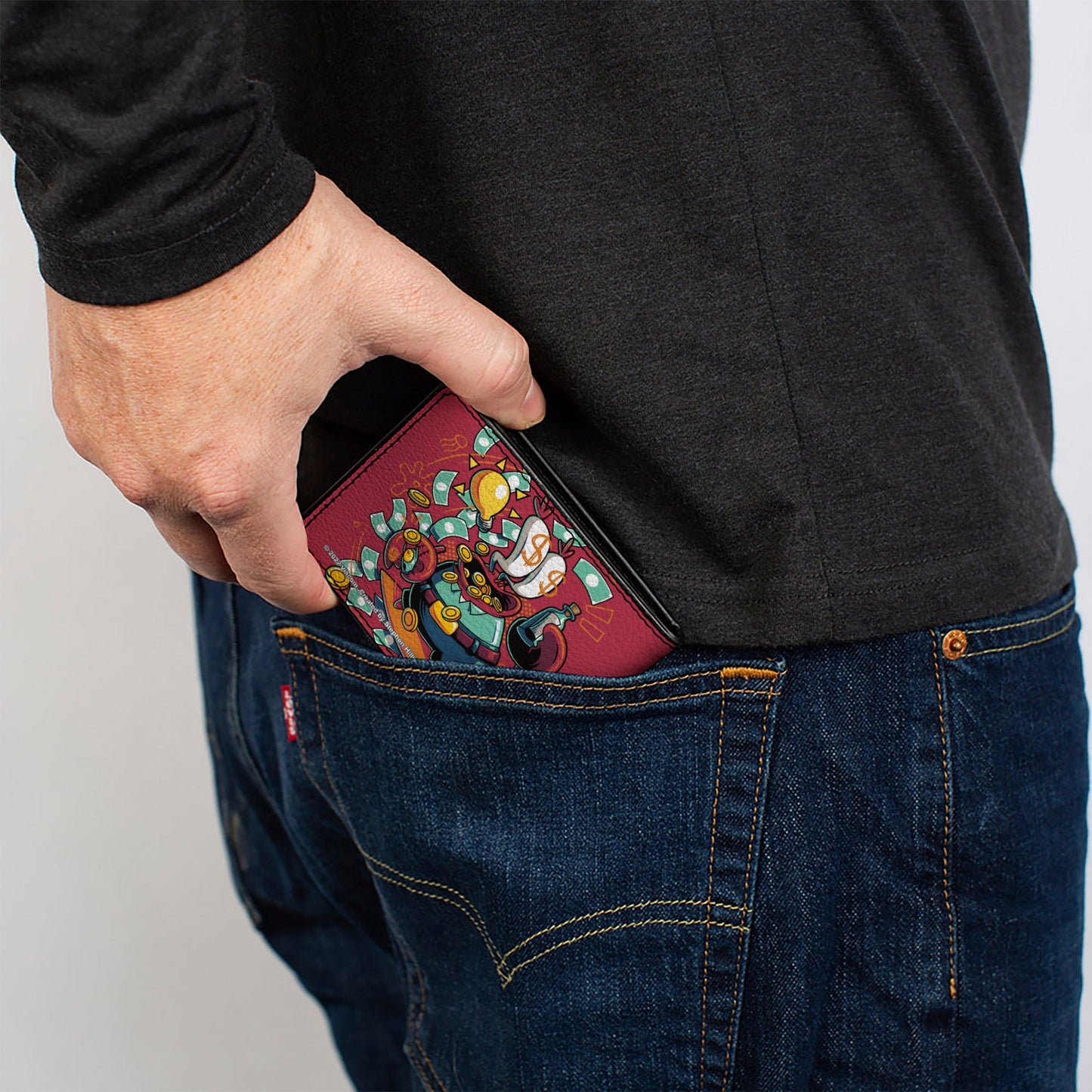 Bi-Fold Wallet - SpongeBob Mr. Krabs Dollar Sign Pose Pink