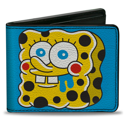 Bi-Fold Wallet - SpongeBob SquarePants Drooling and Melting Faces Blue