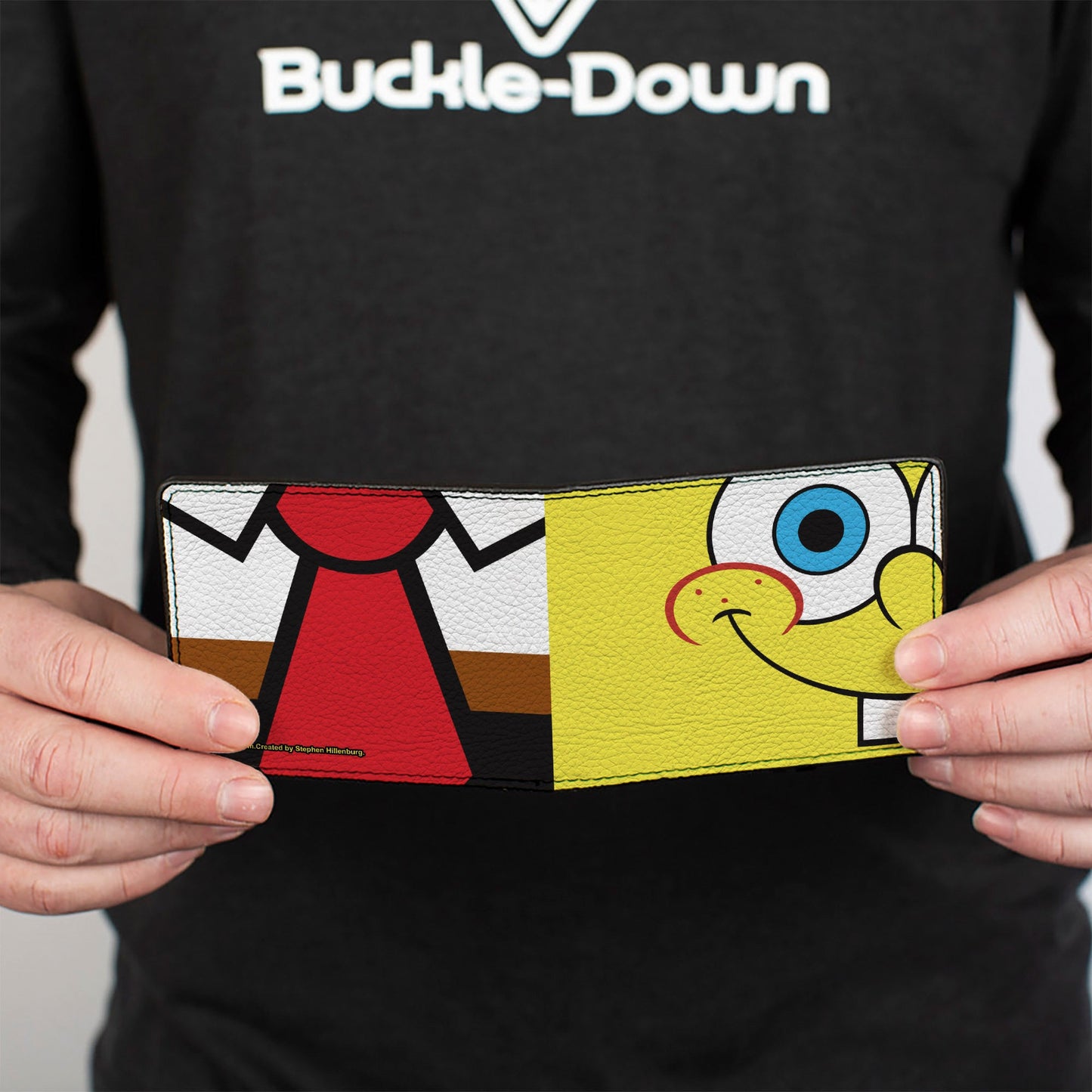 Bi-Fold Wallet - SpongeBob SquarePants Face and Tie Character Close-Up Blocks