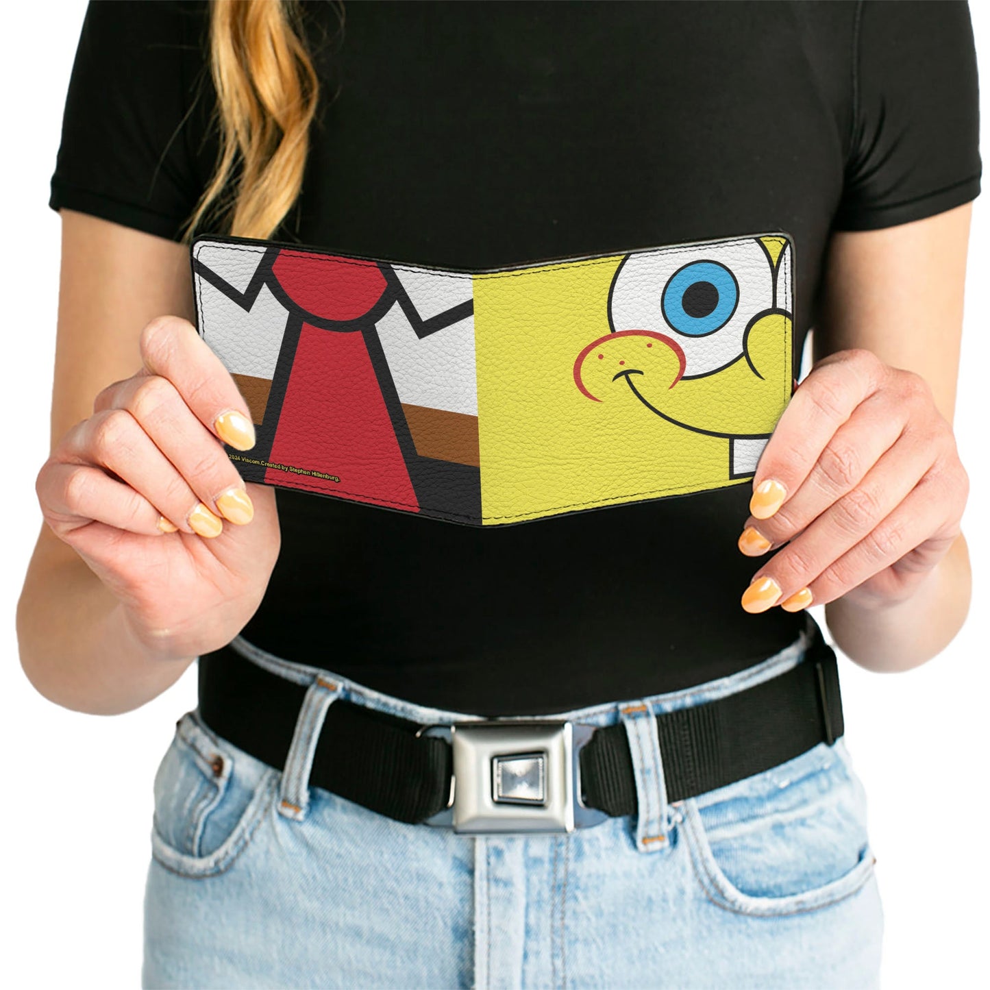 Bi-Fold Wallet - SpongeBob SquarePants Face and Tie Character Close-Up Blocks