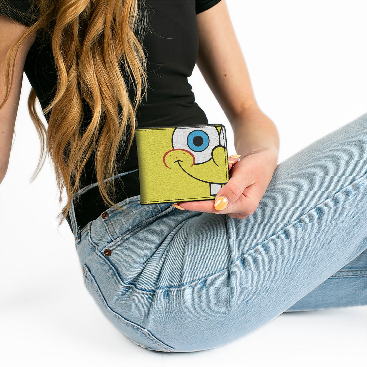 Bi-Fold Wallet - SpongeBob SquarePants Face and Tie Character Close-Up Blocks