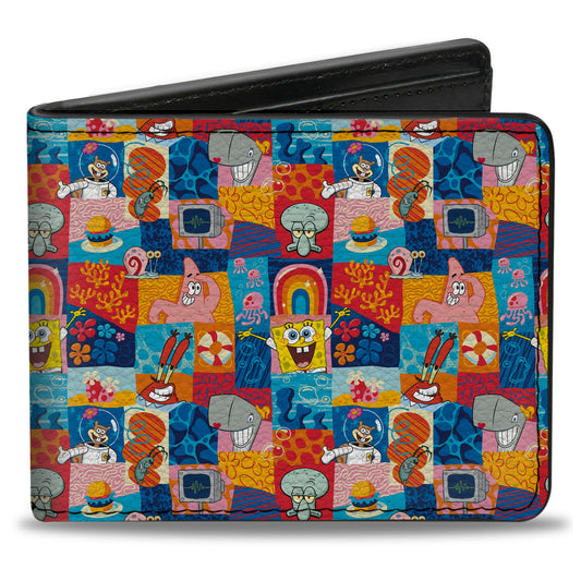 Bi-Fold Wallet - SpongeBob SquarePants and Friends with Icons Blocks Multi Color