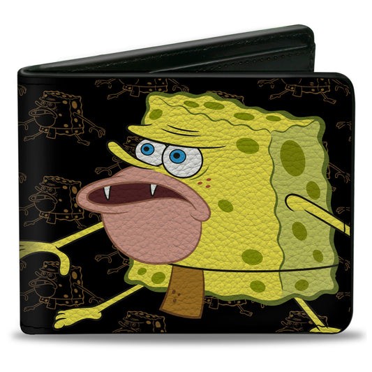 Bi-Fold Wallet - Primitive Sponge Pose Pose Outline Black Brown