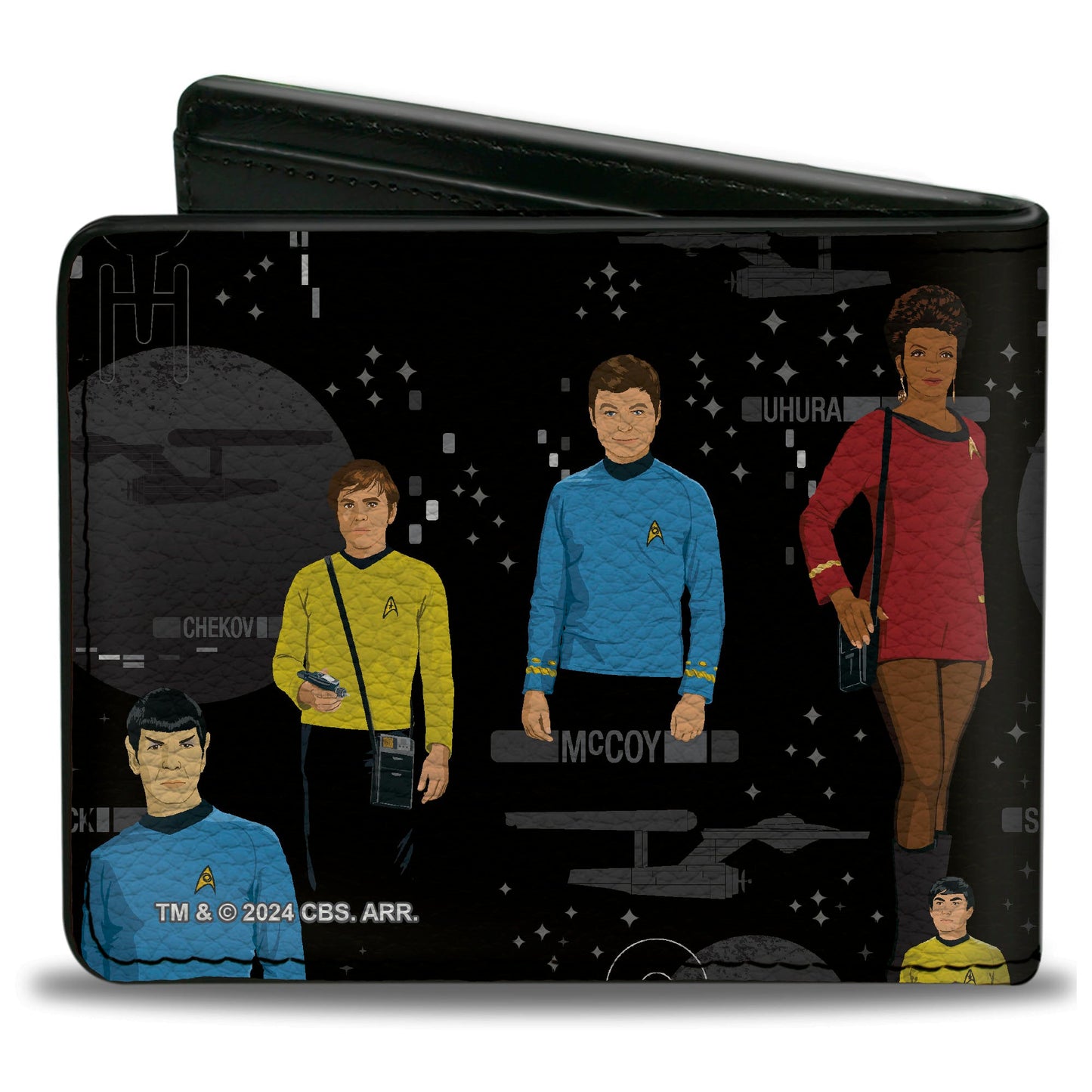 Bi-Fold Wallet - The Original Star Trek Crew Poses and Icons Black/Multi Color