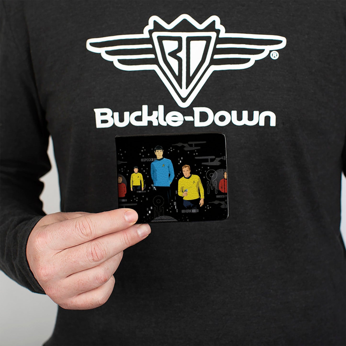 Bi-Fold Wallet - The Original Star Trek Crew Poses and Icons Black/Multi Color