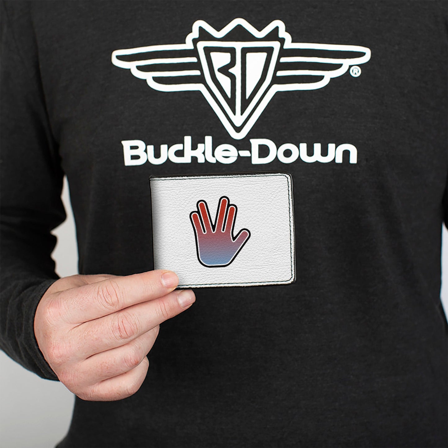 Bi-Fold Wallet - Star Trek LIVE LONG & PROSPER Hand Sign White/Multi Color
