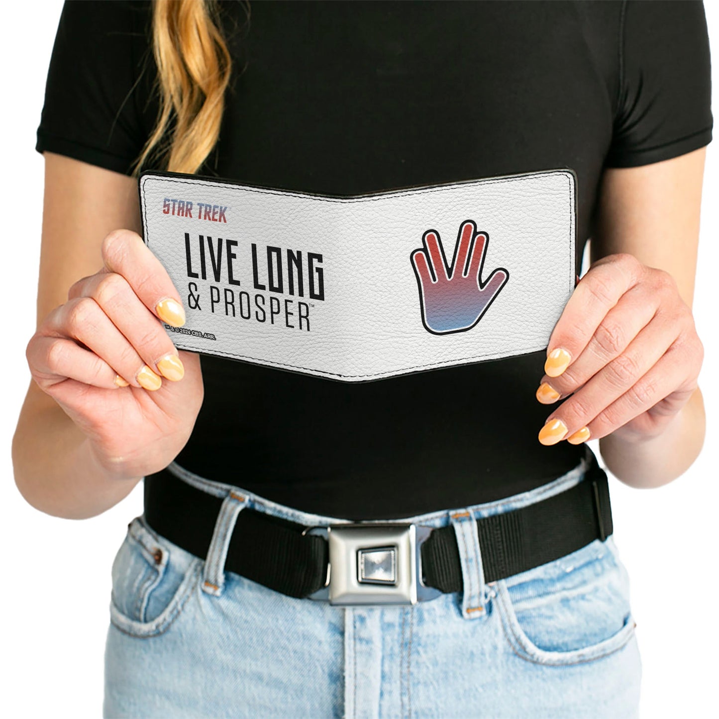 Bi-Fold Wallet - Star Trek LIVE LONG & PROSPER Hand Sign White/Multi Color