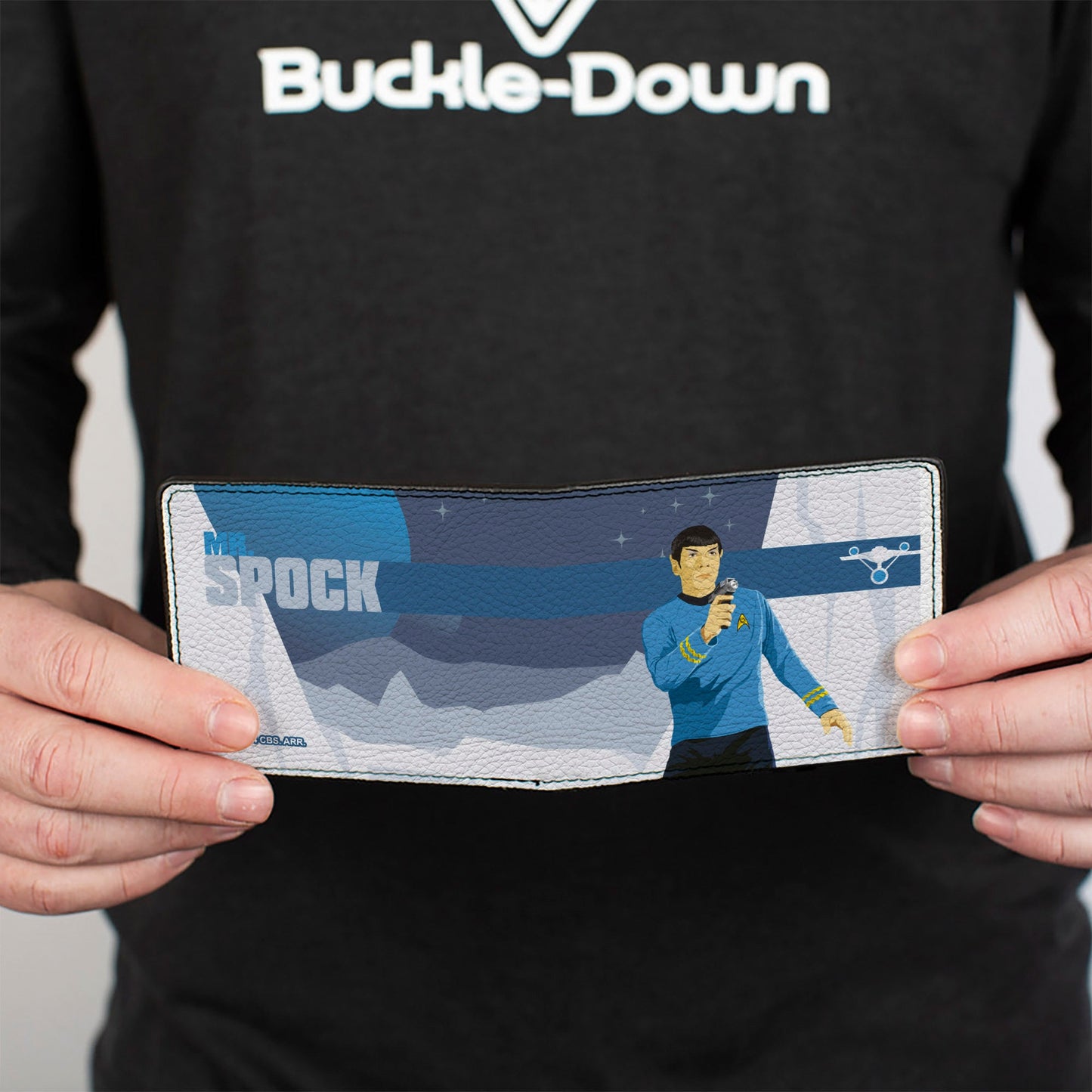Bi-Fold Wallet - Star Trek MR. SPOCK Phaser Pose Blues/Grays