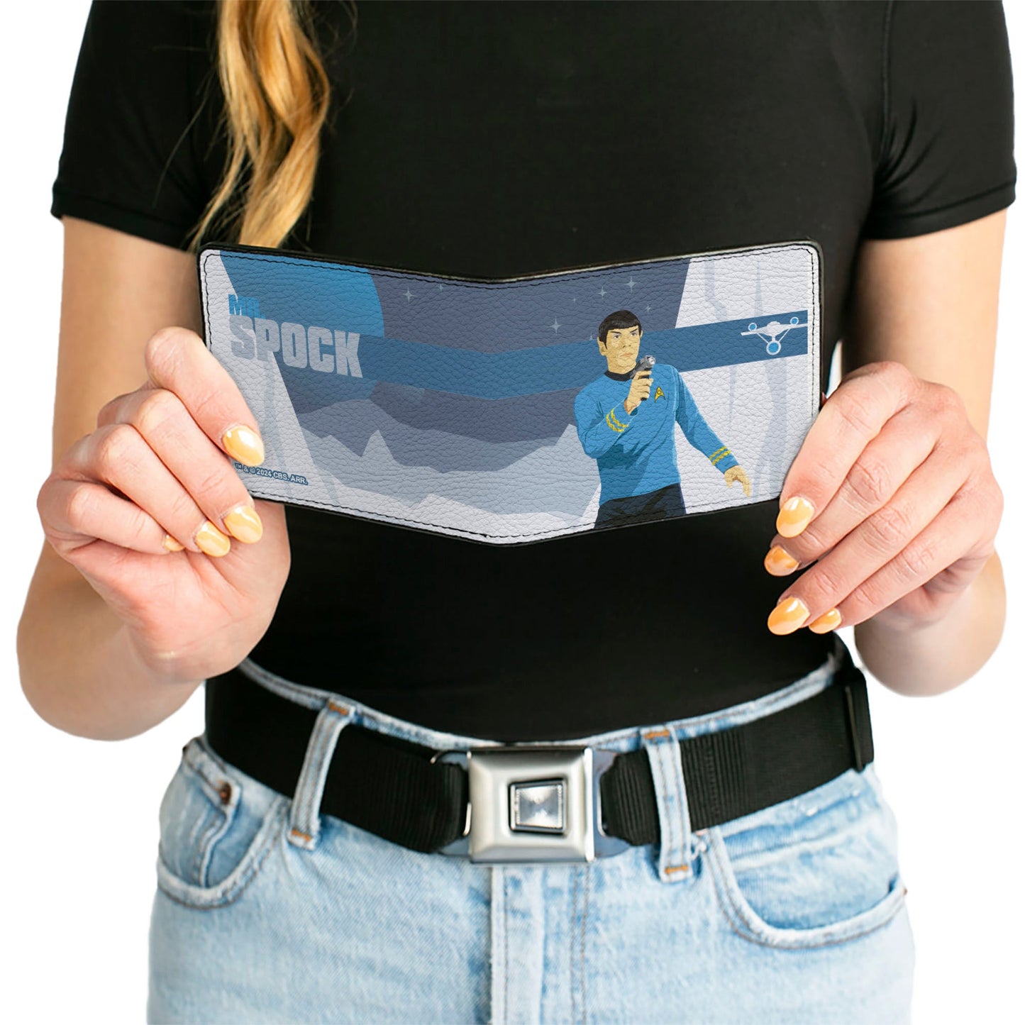 Bi-Fold Wallet - Star Trek MR. SPOCK Phaser Pose Blues/Grays