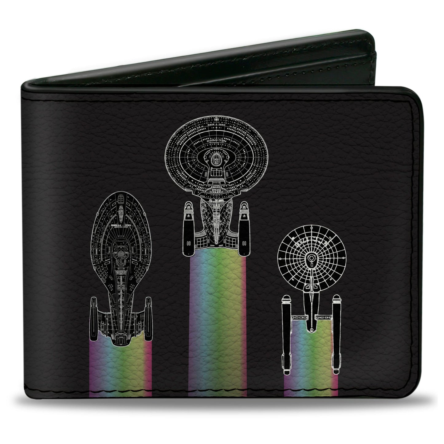 Bi-Fold Wallet - Star Trek Peace and Long Life Starfleet Ships Black