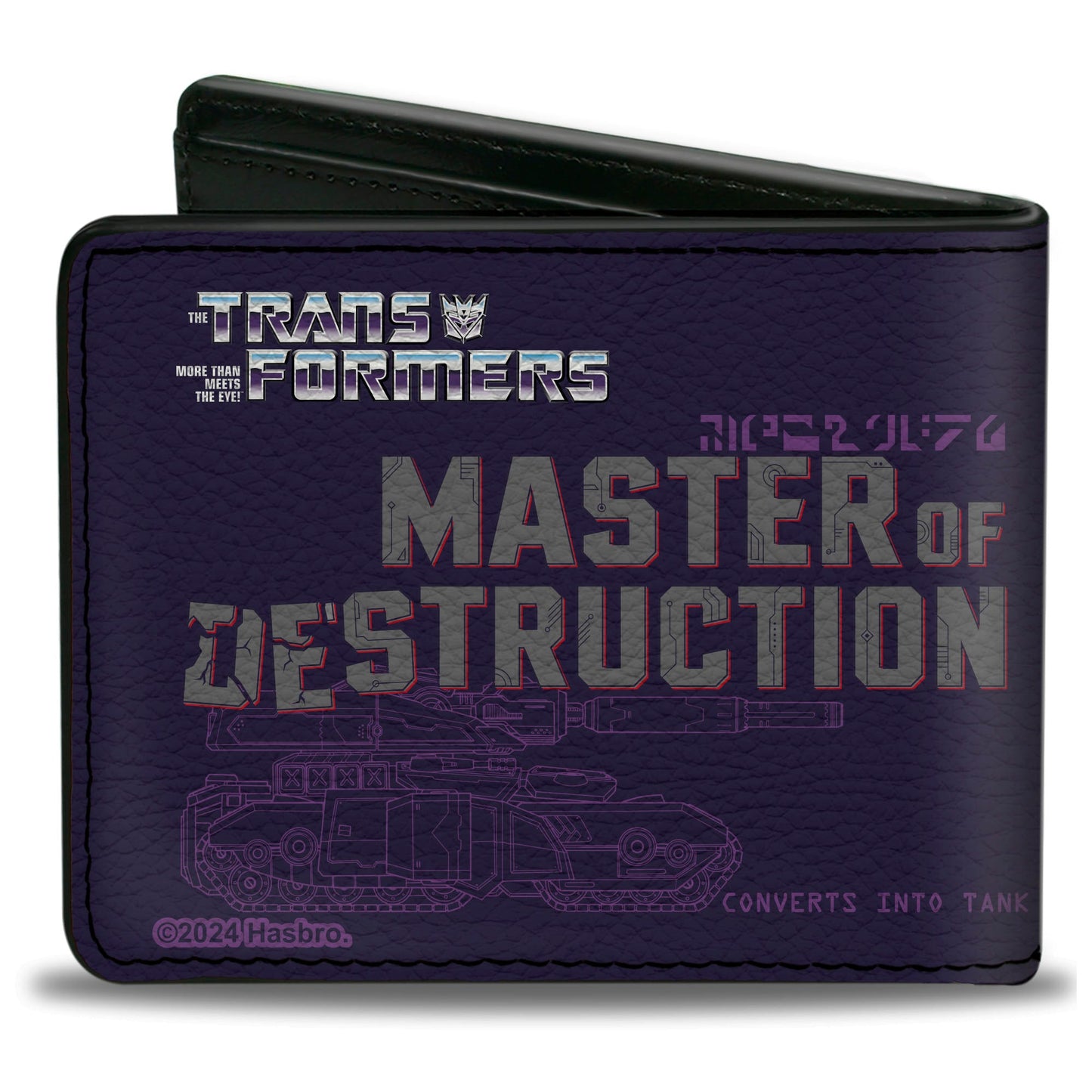 Bi-Fold Wallet - Transformers MEGATRON DECEPTICON MASTER OF DESTRUCTION and Tank Purples