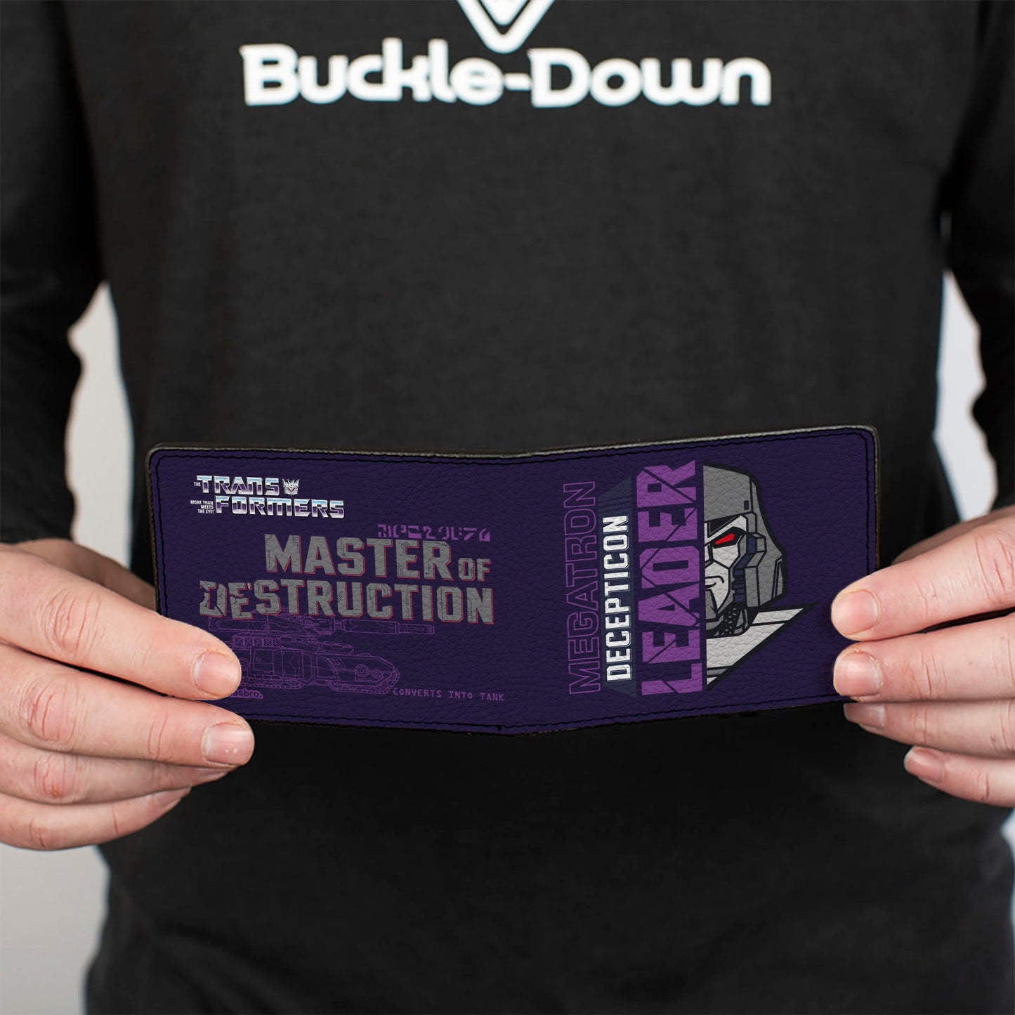 Bi-Fold Wallet - Transformers MEGATRON DECEPTICON MASTER OF DESTRUCTION and Tank Purples
